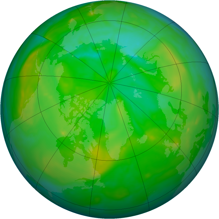 Arctic ozone map for 06 July 2005